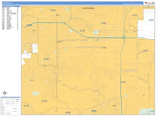Ontario, CA Business Reference style ZIP Code wall map