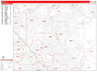 Orange, CA RedLine style ZIP Code wall map
