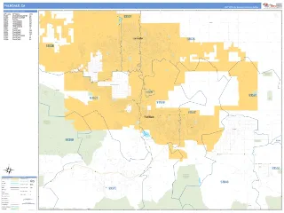 Palmdale, CA Business Reference style ZIP Code wall map