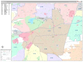 Pomona, CA Classic style ZIP Code wall map