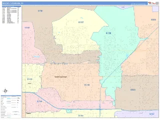 Rancho Cucamonga, CA ColorCast style ZIP Code wall map