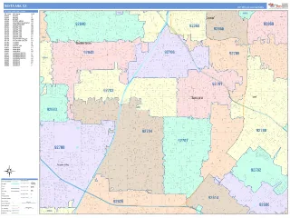 Santa Ana, CA ColorCast style ZIP Code wall map