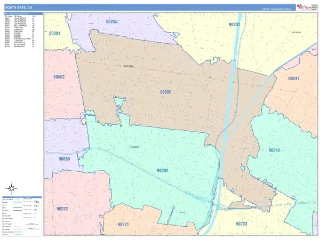South Gate, CA ColorCast style ZIP Code wall map