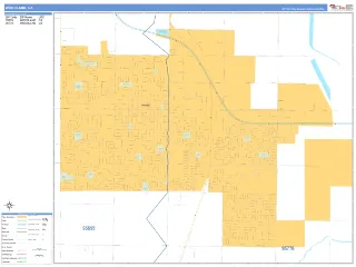 Woodland, CA Business Reference style ZIP Code wall map