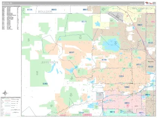 Arvada, CO Classic style ZIP Code wall map
