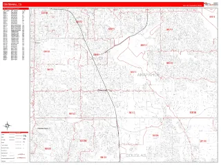 Centennial, CO RedLine style ZIP Code wall map