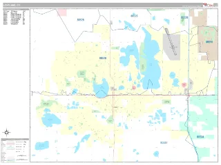 Loveland, CO Classic style ZIP Code wall map