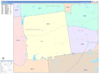 Bristol, CT ColorCast style ZIP Code wall map