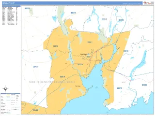 New Haven, CT Business Reference style ZIP Code wall map