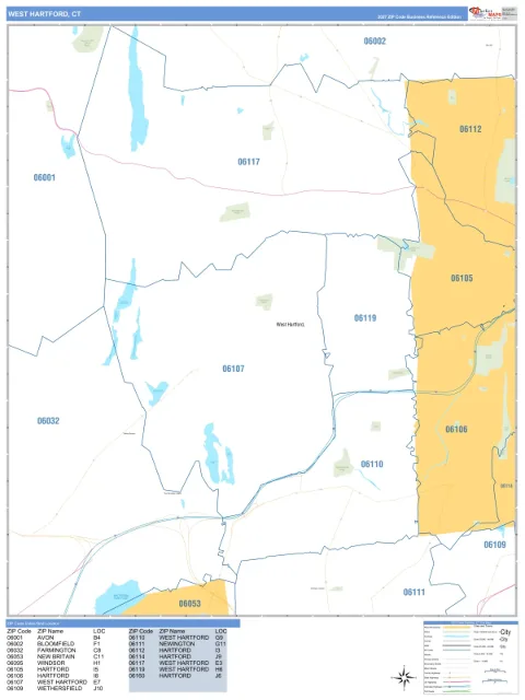 West Hartford, CT city map