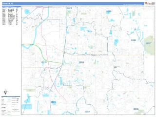 Brandon, FL Business Reference style ZIP Code wall map