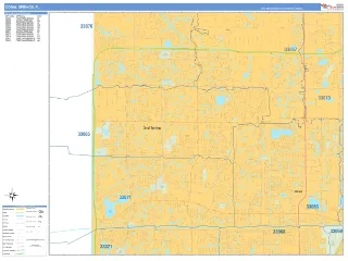 Coral Springs, FL Business Reference style ZIP Code wall map