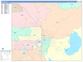 Gainesville, FL ColorCast style ZIP Code wall map
