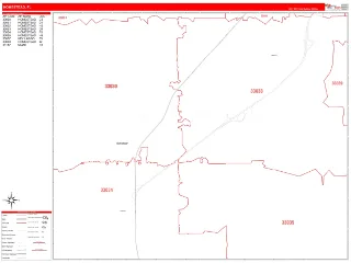 Homestead, FL RedLine style ZIP Code wall map
