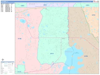 Kissimmee, FL ColorCast style ZIP Code wall map
