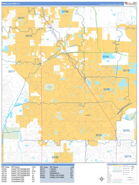 Pinellas Park, FL city map