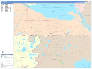 Sanford, FL ColorCast style ZIP Code wall map