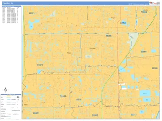 Tamarac, FL Business Reference style ZIP Code wall map
