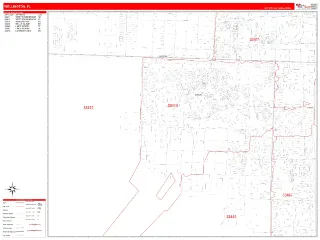 Wellington, FL RedLine style ZIP Code wall map