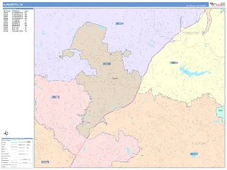 Alpharetta, GA ColorCast style ZIP Code wall map