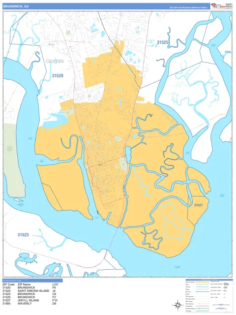 Brunswick, GA city map