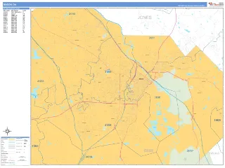 Macon, GA Business Reference style ZIP Code wall map