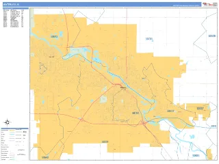 Waterloo, IA Business Reference style ZIP Code wall map