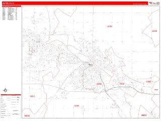 Waterloo, IA RedLine style ZIP Code wall map
