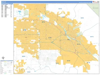 Boise, ID Business Reference style ZIP Code wall map