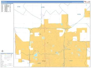 Normal, IL Business Reference style ZIP Code wall map