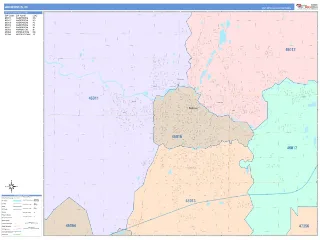 Anderson, IN ColorCast style ZIP Code wall map