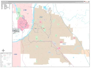 Lafayette, IN Classic style ZIP Code wall map
