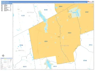 Brockton, MA Business Reference style ZIP Code wall map