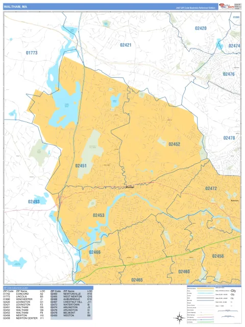 Waltham, MA city map