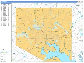 Baltimore, MD Business Reference style ZIP Code wall map