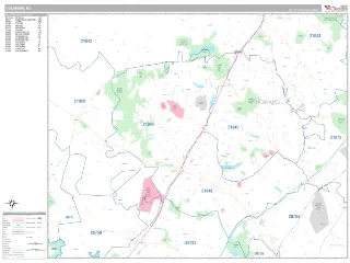Columbia, MD Classic style ZIP Code wall map