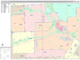 Dearborn Heights, MI Classic style ZIP Code wall map