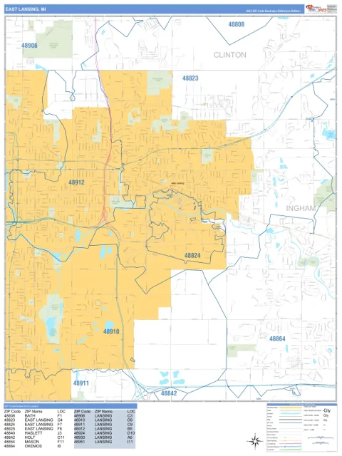 East Lansing, MI city map