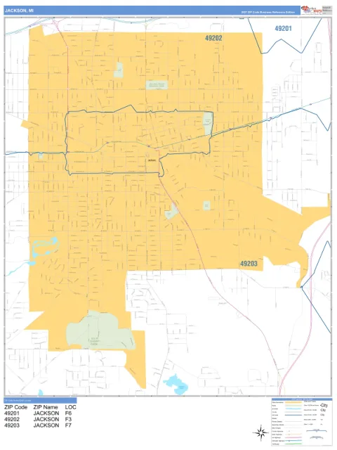 Jackson, MI city map