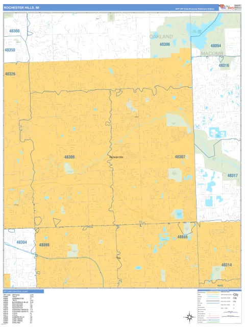 Rochester Hills, MI city map