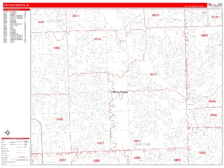 Sterling Heights, MI RedLine style ZIP Code wall map