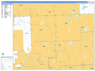 Troy, MI Business Reference style ZIP Code wall map