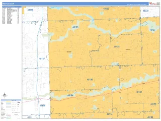 Westland, MI Business Reference style ZIP Code wall map