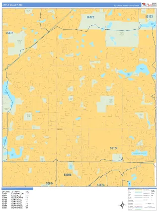 Apple Valley, MN Business Reference style ZIP Code wall map