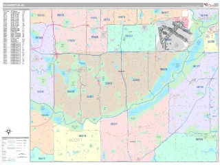 Bloomington, MN Classic style ZIP Code wall map