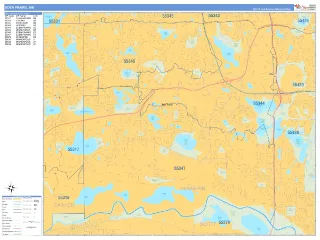 Eden Prairie, MN Business Reference style ZIP Code wall map