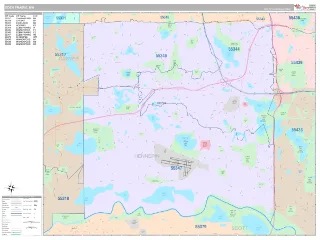 Eden Prairie, MN Classic style ZIP Code wall map