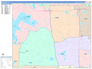 Minnetonka, MN ColorCast style ZIP Code wall map