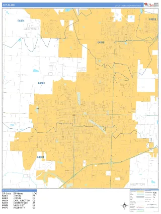 Joplin, MO Business Reference style ZIP Code wall map
