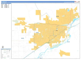 Billings, MT Business Reference style ZIP Code wall map